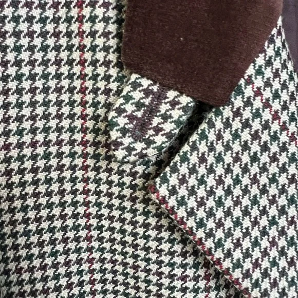 Ann Taylor 100% Wool Houndstooth Blazer Brown 10P - Picture 8 of 11